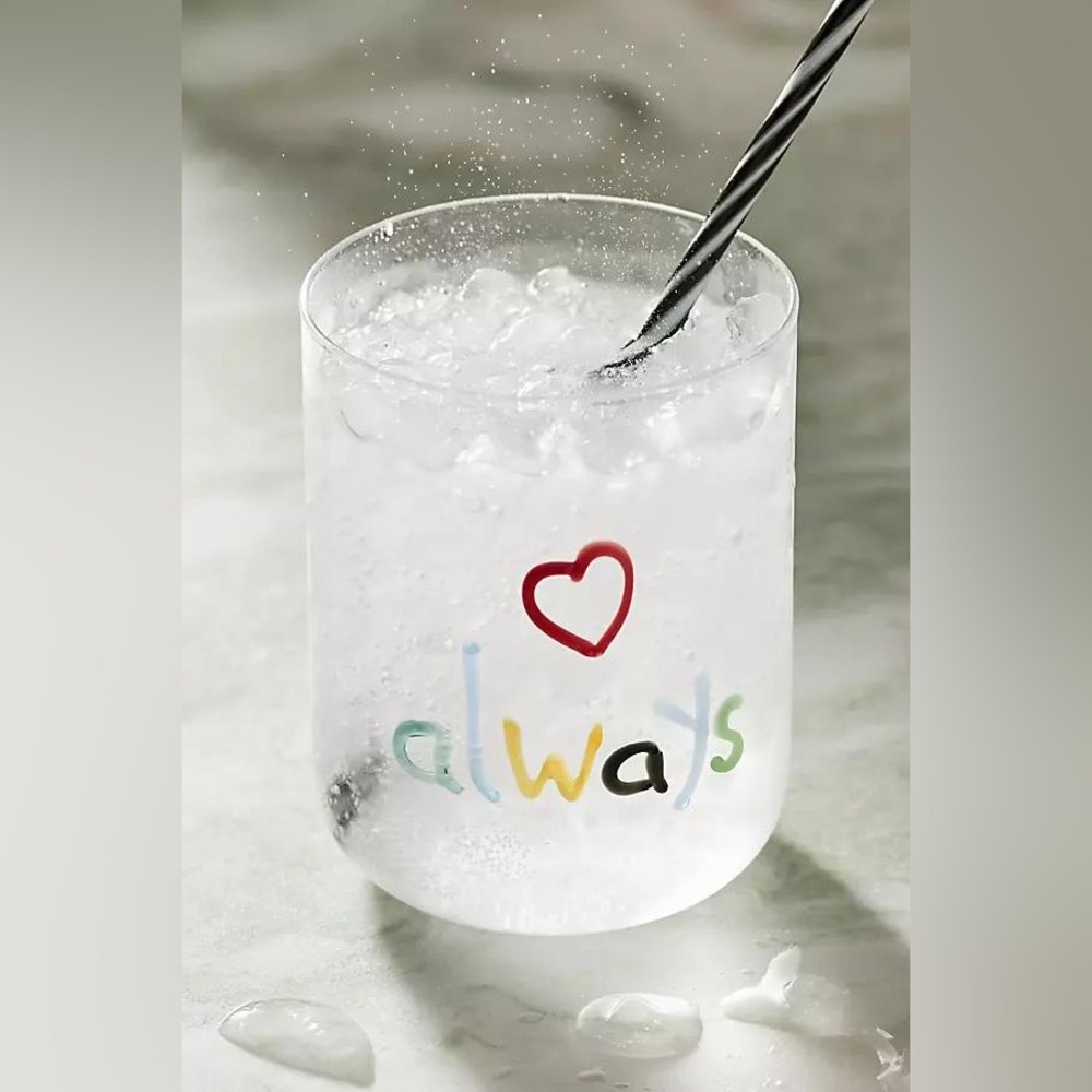Anthropologie Love Notes Juice Glass Love Always